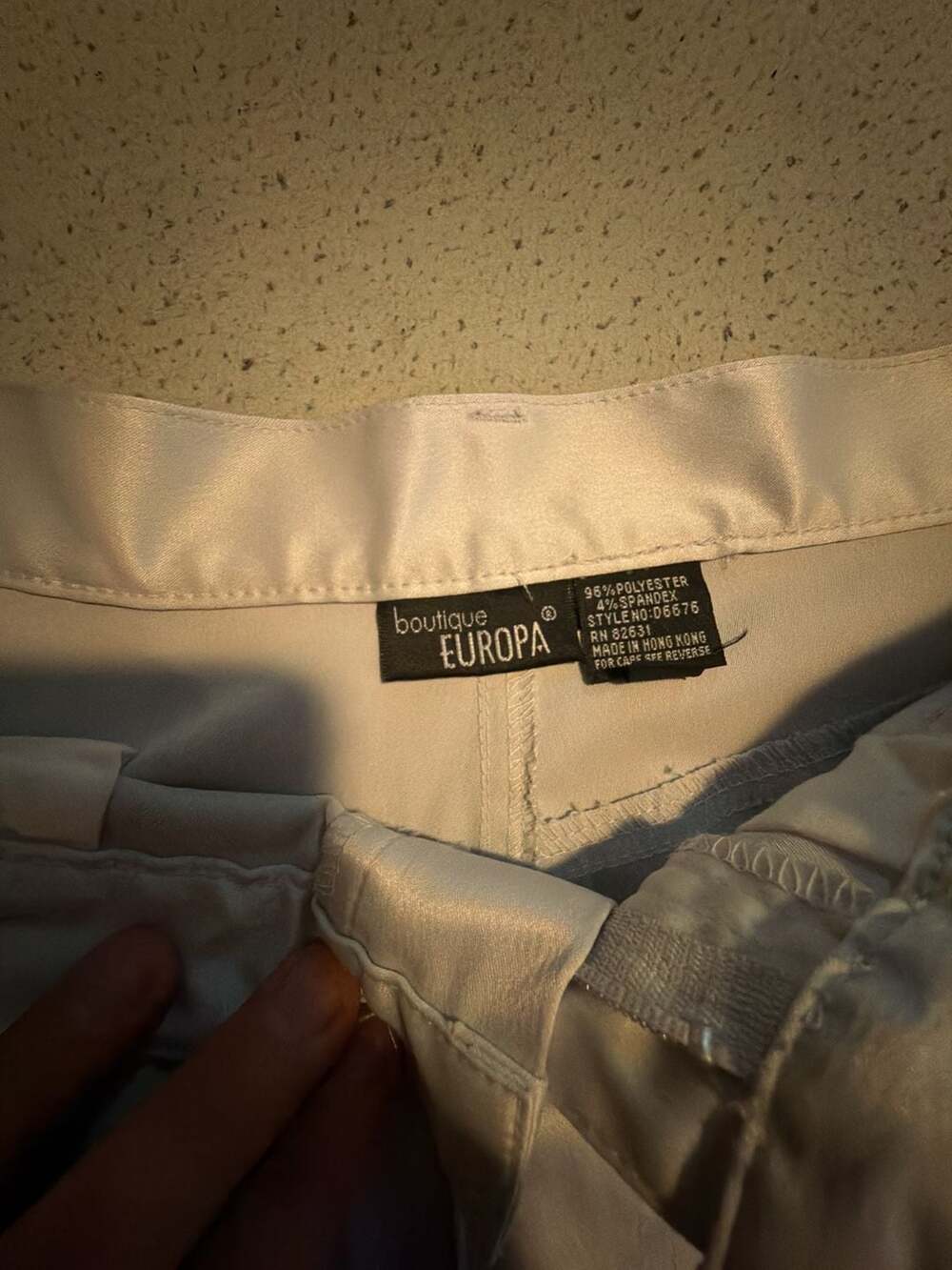 Boutique Europa Silver Metallic Finish Trousers